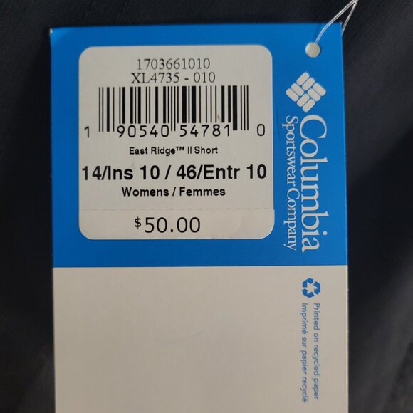 Columbia Shorts Women's size 14 Black East Ridge II Short Omni-shade UPF… - Picture 5 of 8